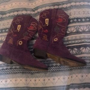 Cowboy boots, Suede purple!